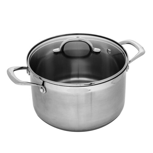 Swiss Diamond Premium Steel Induction Cooking Pot With Lid 6.2L 24X13.5Cm